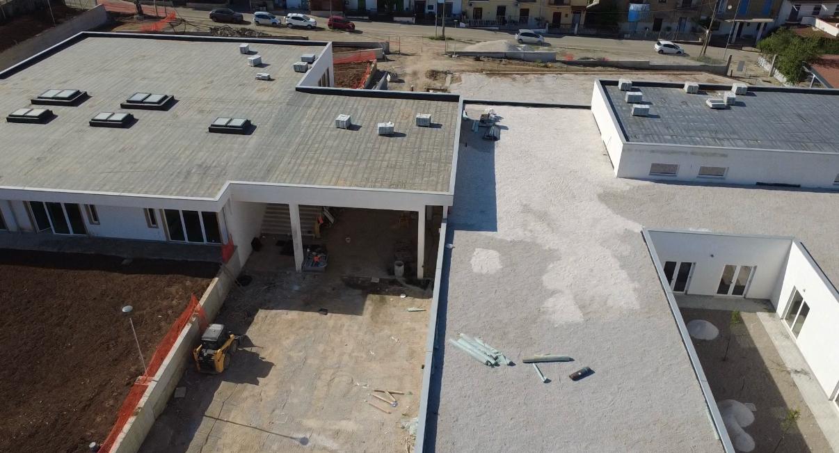 Fase di cantiere del complesso scolastico Alvignano