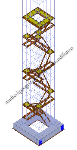 Scala in legno del campanile
